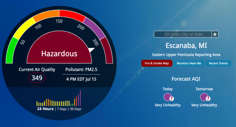 Air quality in Delta County worsens to "hazardous" levels